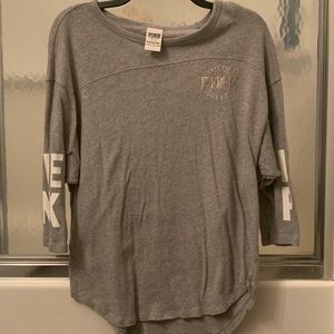 PINK VS 3/4 length gray top